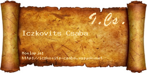 Iczkovits Csaba névjegykártya